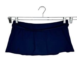 Lauren Ralph Lauren Navy Blue Stretch Shirred Waist Skirt Bikini Bottom Sz 12